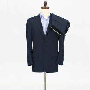 Joseph Abboud 38R 34x31 Navy Full Suit 2-Button Solid R635
